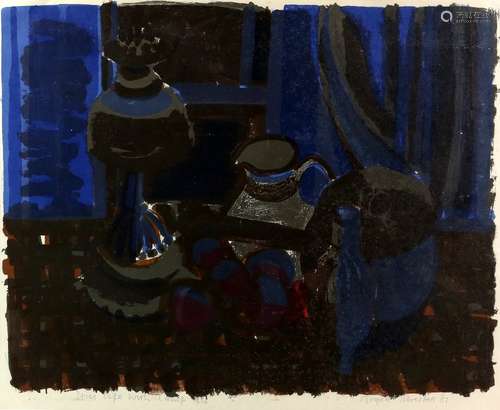 Roger Silvester (British, 1939-2015). 'Still Life With Lamp', 1967, lithographic print. Signed,