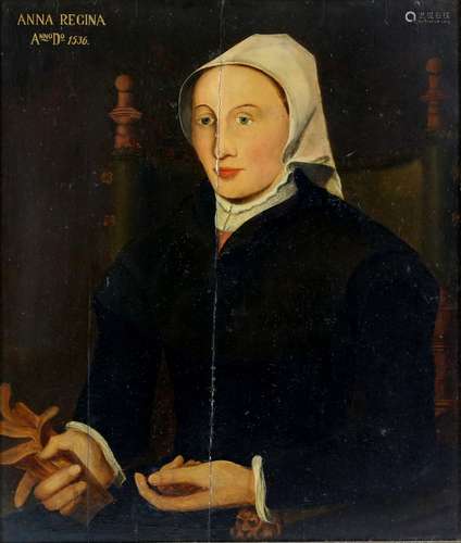 Portrait, probably of Anne of Cleves, after a 16th century original, titled Anna Regina Anno