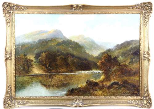 D. Watts (British, late 19th/ early 20th century), 'The Lake District', oil on canvas laid down on