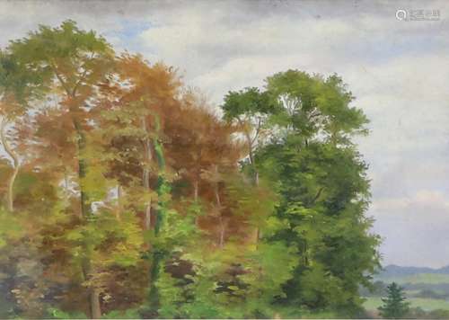 Pierre Gavarni (French, 1846-1932), landscape with trees, oil on board, stamped verso, 18cm x 25.5cm