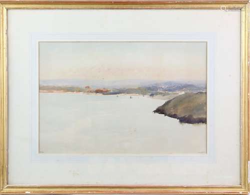 20th century English School, view of St. Ives, watercolour, indistinctly signed and titled in