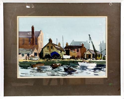 Griffin, English 20th century, 'The Backwater Weymouth', signed, watercolour, 31.5cm x 46.5cm,