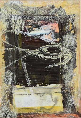 John Kingerlee (Irish, b. 1936) Abstract, mixed media, signed with monogram lower left, 20cm x 14cm