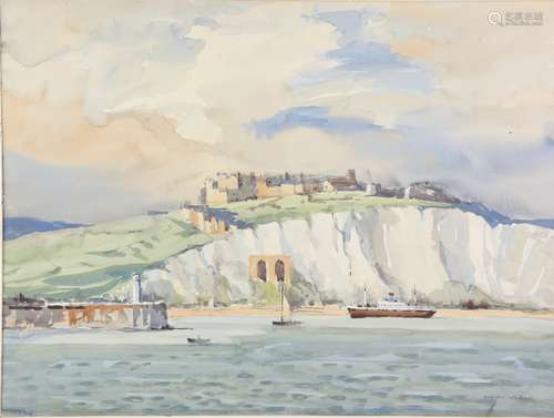 Sydney Vale (British, 1916-1991), 'White cliffs of Dover, signed, watercolour, 56cm x 75cm