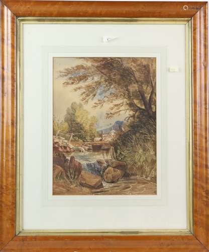 John Inigo Richards (British, 1731-1810), Drover leading cattle down a rural path, watercolour, 12 x