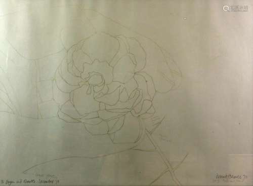 Derrick Greaves (British, 1927-2002). 'No. 3 Rose and Hand', original pencil and ink drawing. Line