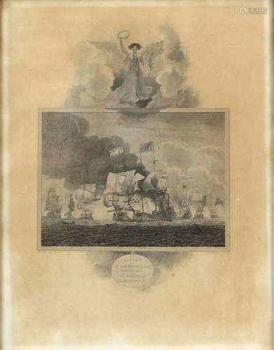 Pair of engravings of maritime interest, to include a 'Representation of the Engagement between