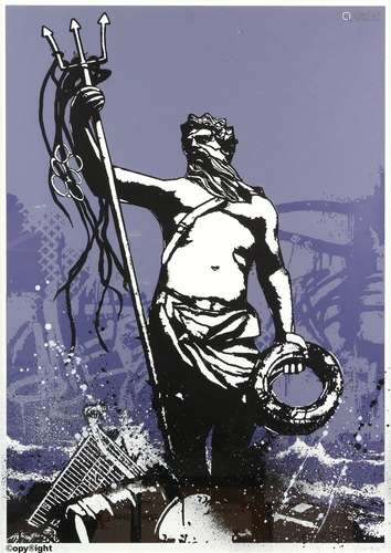 Copyright (C.R Thomas). Neptune, artists proof screen-print, 2009. Produced in collaboration with