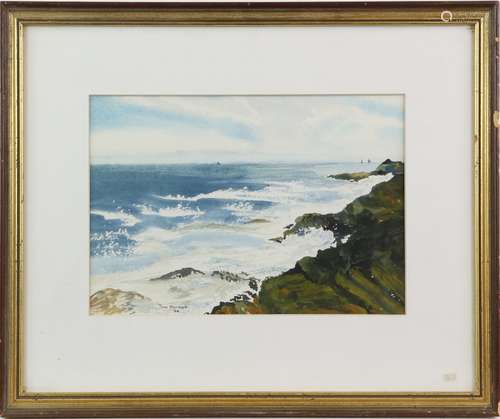 Various framed and glazed original artworks to include: Tom Knight, costal scene watercolour on