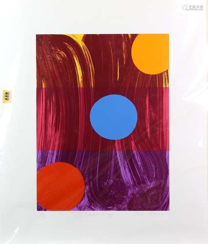 Mali Morris RA (British, b.1945). 'Centre Stage', limited edition screen-print. On velvet 300gsm