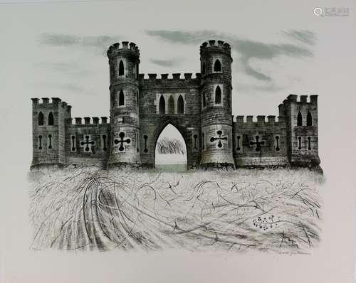 David Gentleman RDI (British, b.1930). 'Sham Castle', limited edition lithograph from the 1975