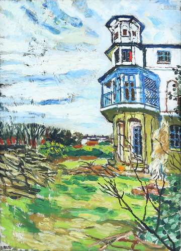 § John Randall Bratby RA (British, 1928-1992). 'The Tower Of The Winds', oil on canvas. c1979.