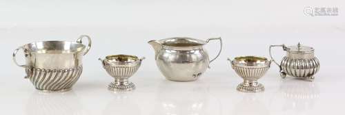 George III silver pair of open salts, by Abraham Peterson & Peter Podio, London 1788, each with