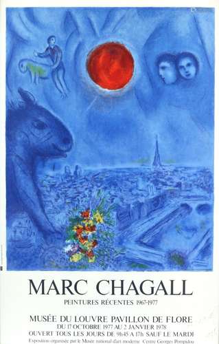 § Marc Chagall (French, 1887–1985) signed lithographic poster advertising the 'Musee du Louvre