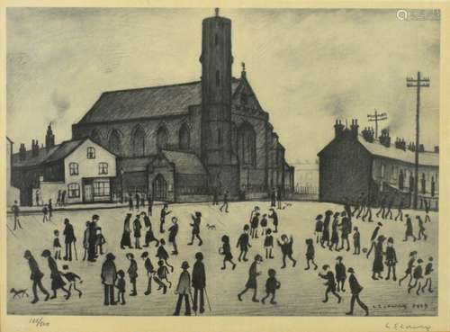 § Laurence Stephen Lowry, (British 1887-1976), 'St. Simon’s church', limited edition monochrome