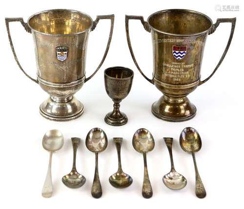 Two modern silver sporting trophies, by Edward Barnard & Sons Ltd, London 1961/4, each with