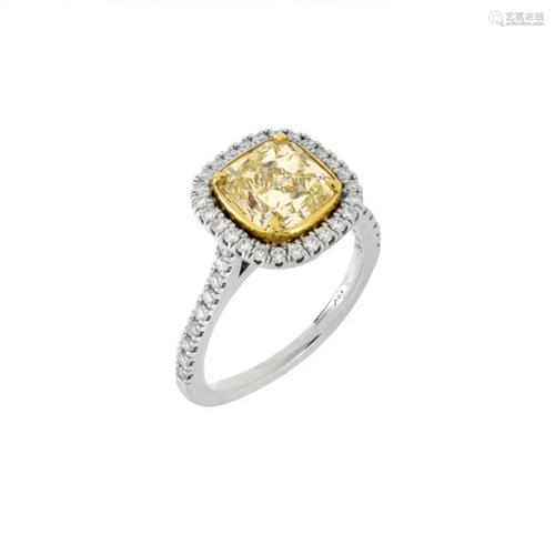 EGL Fancy Yellow Diamond Ring