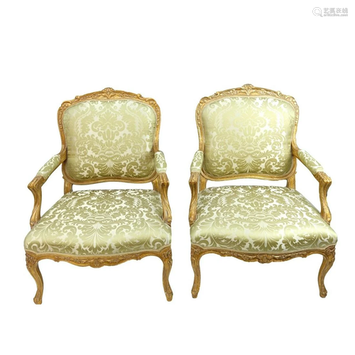 Pair of French Style Fauteuil Chairs