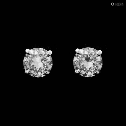 GIA Diamond and 14K Ear Studs