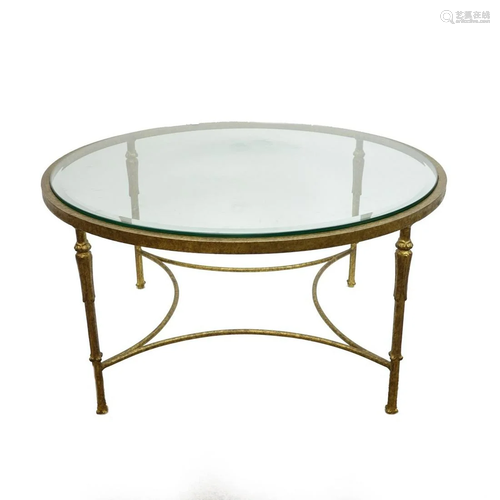 20th C. Gilt Iron Round Coffee Table