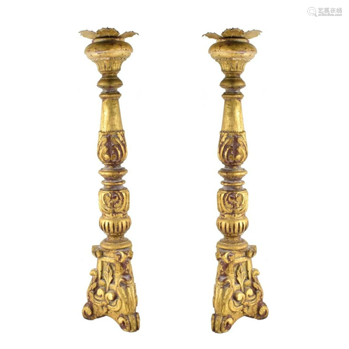 Pair of Large Continental Style Candlesticks