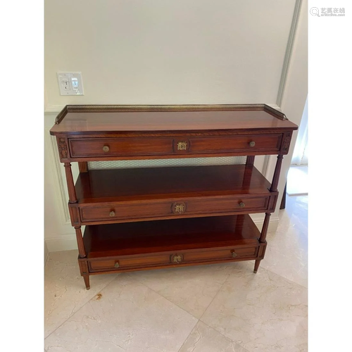 Louis XVI Style Mahogany Three Tiered Server