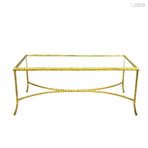 20th C. Gilt Iron Coffee Table