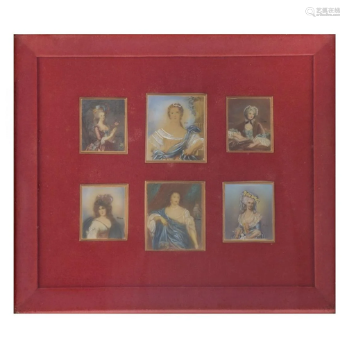 Six Framed Miniature Portraits