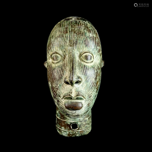 African Bronze Bust Sculpture