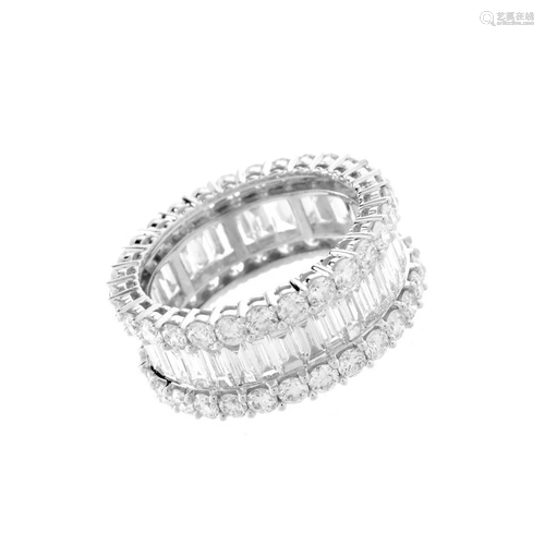 Diamond and 18K Eternity Band