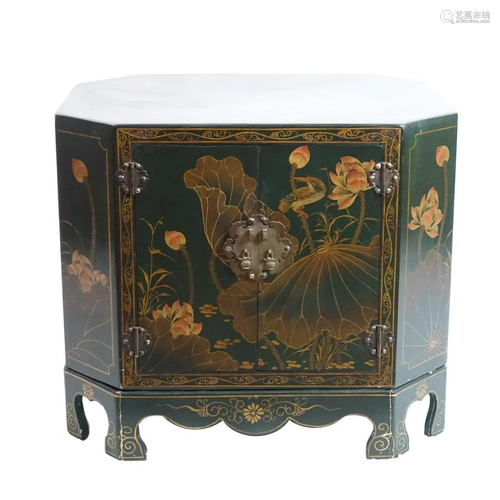 Vintage Japanese Lacquered Side Cabinet