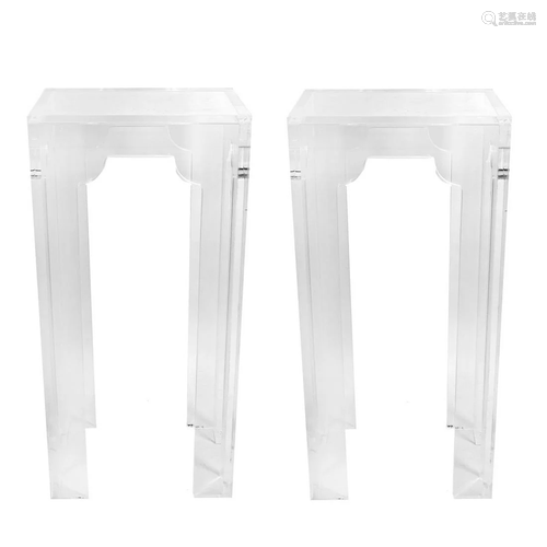 Pair of Lucite Pedestals