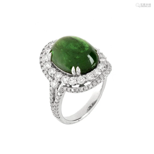 AGL Tsavorite, Diamond and 18K Ring