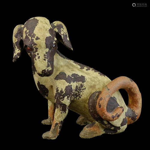 Vintage Terracotta Dog Figurine