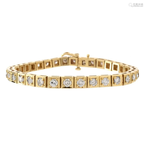 Diamond and 14K Tennis Bracelet