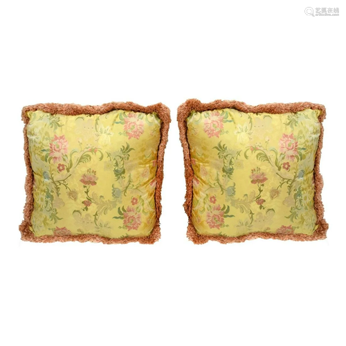 Pair of Scalamandre Silk Pillows