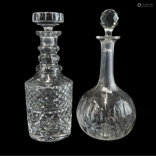 Two (2) Vintage Cut Crystal Decanters