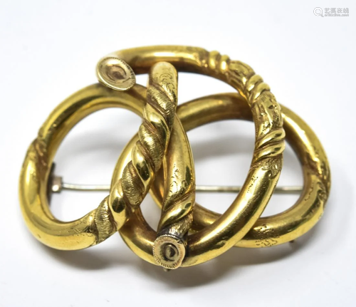 Victorian Gold Filled Love Knot Brooch