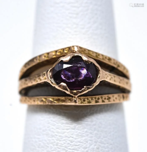 14k Rose Gold & Garnet Ring