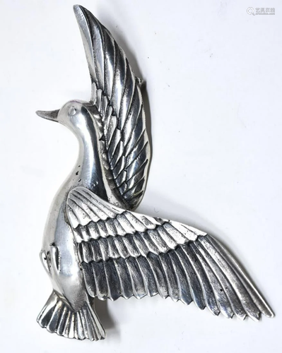 Large Sterling Silver Duck Brooch