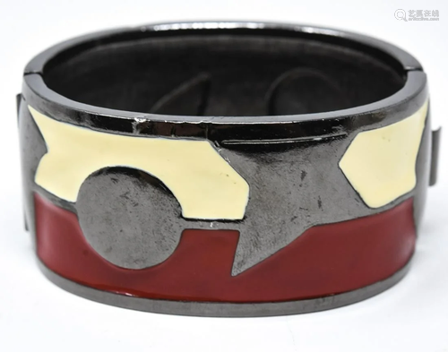 C 1970s Monet Pop Art Enamel Bracelet