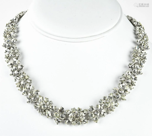 C 1950 Trifari Articulated Rhinestone Necklace