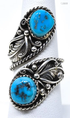 D Ashley Signed Sterling & Turquoise Ring