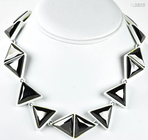 1980s Kenneth Lane Pop Art Faux Hematite Necklace