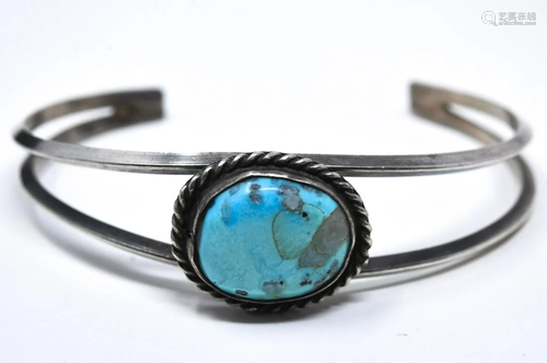 Hand Made Sterling Silver Turquoise Cuff Bangle