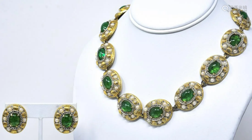 Rare C 1950s Nettie Rosenstein Necklace & Earrings