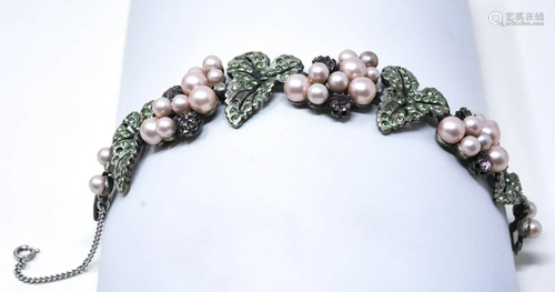 C 1955 Schiaparelli Grape Motif Bracelet