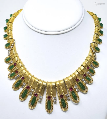 Rare Elaborate Marcel Boucher Gilt Necklace