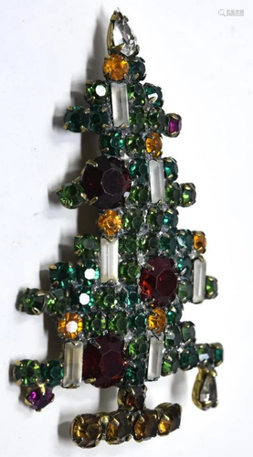 Weiss Green Paste Christmas Tree Brooch