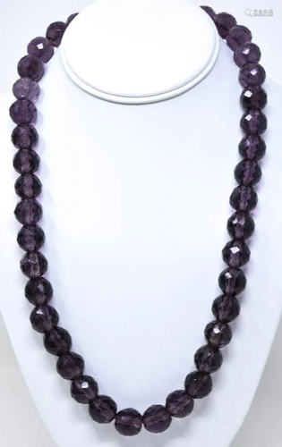 C 1900 Antique Faceted Purple Crystal Necklace